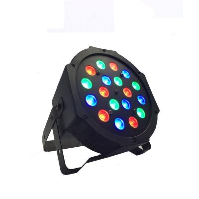 China Cheap 18x1w China Plastic Body Flat Mini RGB DMX Stage Led Par Light for sale