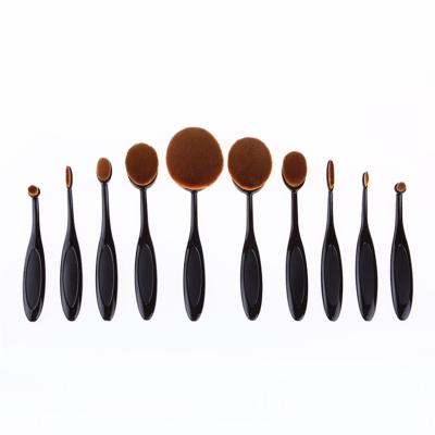 China Angular Blush Wholesale New Arrive 10 Pieces Professional Synthetic Hair Kabuki Blend Blush Cosmetics Base Makeup Set Brush for sale