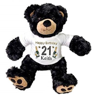 China Customized T Shirt China Made Custom T Shirt Stuffed Teddy Bear Toy Black Soft Teddy Bear for sale