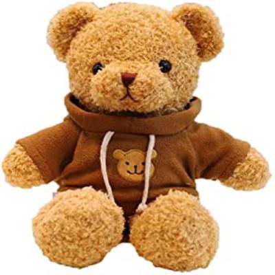 China Promotion Gift Wholesale Custom Logo On Hoodie Stuffed Teddy Bear Soft Toy Doll for sale