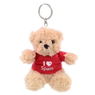 China Promotion New Arrival Custom Printed Message Soft Plush Toy Teddy Bear Key Chain With T Shirt For Promotion for sale