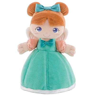 China Brown Soft Hair Doll Toy Stuffed Toy Skirt Girl Plush Cloth Green Blue Doll For Children for sale