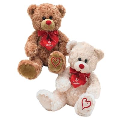 China Wholesale Cute Plush White and Soft Love Valentine Day Gift Toy Soft Brown Plush Stuffed Plush Teddy Bear for sale