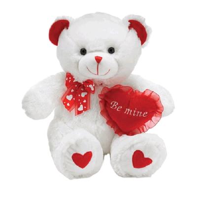 China Custom Designed Plush White Stuffed Message New Soft Teddy Bear Toy Stuffed Valentine Bear Toys for sale