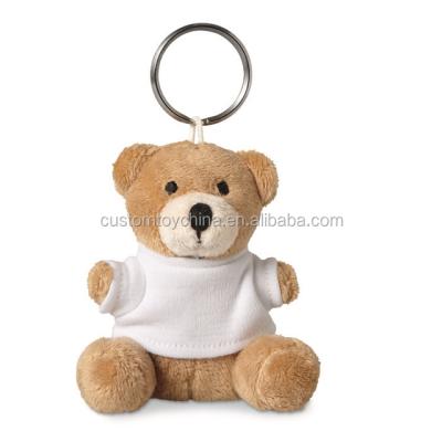 China Custom Plush OEM Manufacturer Mini Teddy Bear Miniature Key Chain Stuffed Soft Toy Animal Key Ring for sale