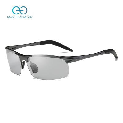 Chine W8177 Aluminum Sunglasses Mens Magnesium Discoloration Driving Sunglasses Cycling Sports Magnesium Aluminum Mens Polarized Photochromic Sunglasses à vendre