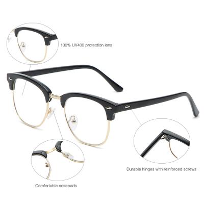 China KD8013 Unisex Sunglasses Ready To Ship Classic Semi Rimless Women Men Indicate Reading Glasses Blue Light Blocking Frame Glass for sale