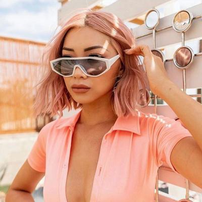 China Custom Made One Piece Irregular Sunglasses Women or Men Gafas De Sol Newest Fashion Sunglasses F95224 China for sale