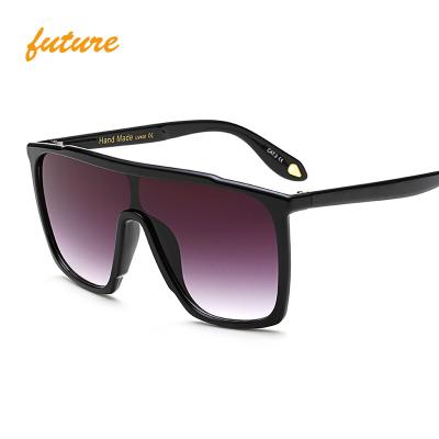 China F97358 fashion sunglasses united oversized lenses 2020 fashionable street view metal lens sunglasses square one-piece style big size for sale