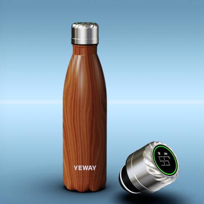 China YEWAY Sustainable Logo Sport Luxury Custom Smart Vacuum Insulated Flask Thermo Led Stainless Steel Temperature Recall Display Water Bottle for sale