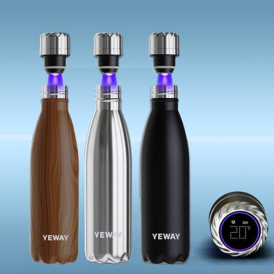 China 500ml Vacuum Flask Cola Shape Water Purifier Viable Self-cleaning UV Insulation Smart Sport Double Walled Thermal Bottle Stainless for sale