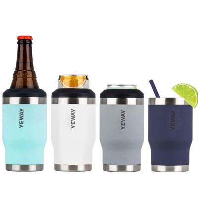 China Yeway Portable Slim Sublimation Box Cooler 12oz Vacuum Insulated Double Walled Stainless Steel Beer Bottle and Sublimation Box Cooler for sale