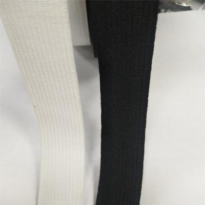 China 20mm white/black flat woven webbing high quality rubber band latex rubber bands for sale