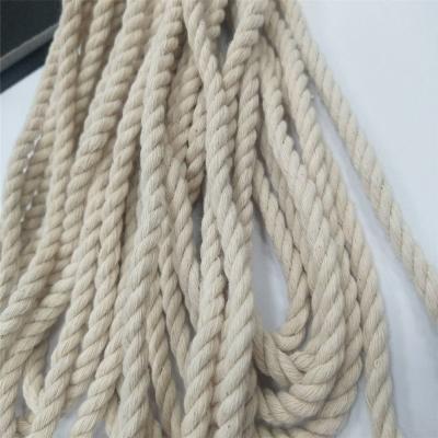 China Viable Natural Color 4mm Twist Cotton Rope Cotton Rope 100% Round Macrame for sale