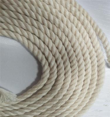 China 6mm Sustainable Cotton Material Three Strand Twisted Cotton Rope for sale