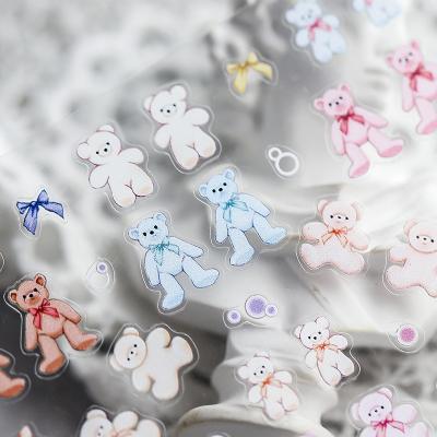 China Nail Beauty TS-633-636 Nail Stickers New 2021 Winter Style Teddy Bear Nail Stickers 5D Strong Adhesive Relief for sale