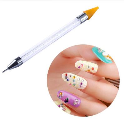 China Nail Art Tool Nail Art Tools Double-ended Dotting Wax Pen Rhinestone Studs Nail Crystal Pikcer for sale