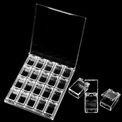 China 1 Layer 20 Grids Nail Art Tools Transparent Rhinestone Nail Crystal Container Removable Nail Art Jewelry Storage Box for sale