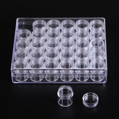 China Empty Box Crystal Rhinestone Nail Glitter Storage Nail Art Tools 30Grids Easy Acrylic Clear Nail Box for sale