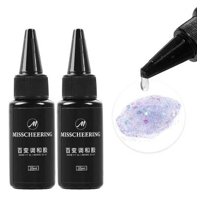 China Beauty Nail Art New Clear Variety Tone Mix Glue Auxiliary Function Glue For Glitter Sequin Professional Nail Polish Nail Salon for sale