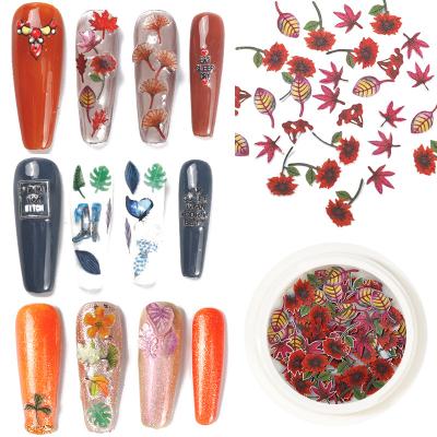 China 3D Nail Decoration 3D Nail Decoration Colorful Wood / Flower Sheets For Nails for sale