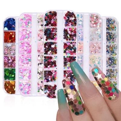 China Crystal Nail Art New Love Heart Sequins Accessories For Nail Gorgeous Art Decorations Tools Summer Charming Nails Laser Glitter Flake Sequins for sale