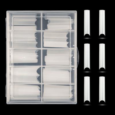 China Easy Apply New Extra Long Nail Tips Full Cover Nail Tips ABS White 100pcs/box 2021/Clear Nail Tips Directly for sale