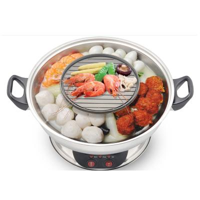 China Commercial multifunctional electric grill with smokeless barbecue 110v, hot pot 220v hot pot for sale