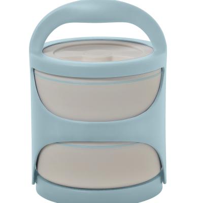 China PORTABLE Round Double Layer Insulated Stainless Steel Thermal Food Warmer Storage Lunch Boxes for sale