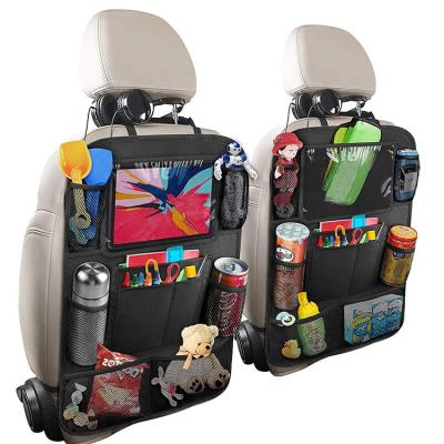 China Luxury Premium Car Back Seat Storage Tote Organizer Quilted Car Seat Back Organizer For Kids for sale