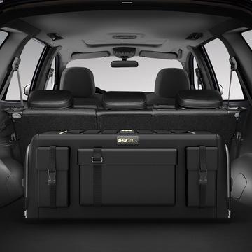 China High Quality Fancy Oxford Cloth Black Car Trunk Storage Boxes Folding Car Storage Box for sale