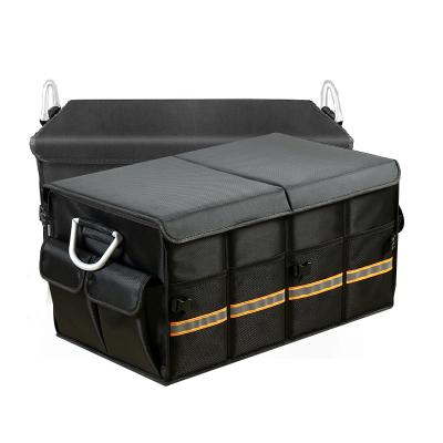 China Luxury Large Capacity Hanging Bag Organizer Car Storage Box Washable Car Folding Trunk Storage Organizer for sale