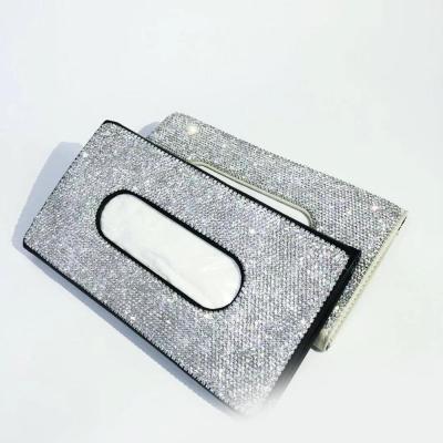 China Luxury High Quality Leather Car Sun Visor Holder Super Car Tissue Box for sale