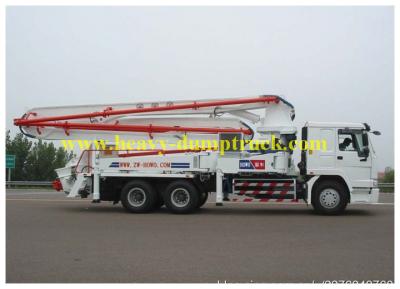 China 38 meters concrete pump truck with 6x4 HOWO chassis , 125m3/h output for sale