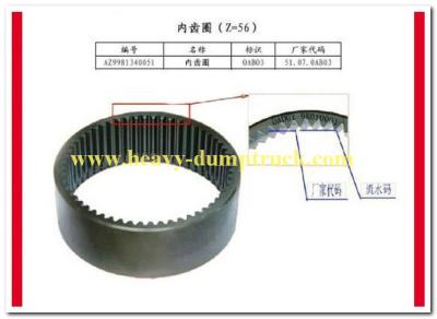 China Ring gear HOWO Spare Parts number AZ9981340051 with warranty for sale