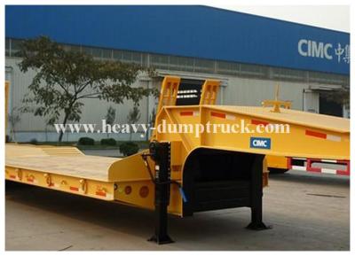 China Los 2 árboles económicos 40 toneladas de remolque semi bajo de la cama con la primavera de acero del deber heavdy ramps en venta