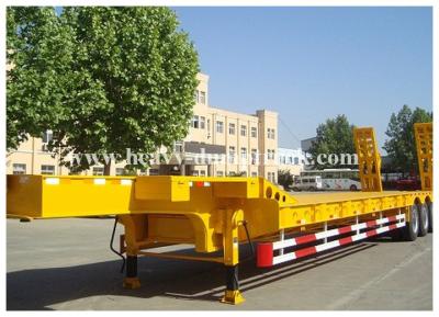 China 3 Axles 60 Tons hydraulic Low Bed Trailer for machinery , excavator , bulk cargo with warranty for sale