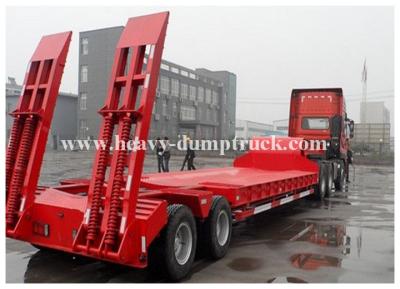 China High strength steel multi 2 axles semi low bed trailer for bulk cargo transportation for sale