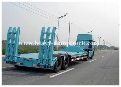 China SKD type low bed trailer truck with 2 axles , gooseneck lowboy trailers for machine transportaion for sale