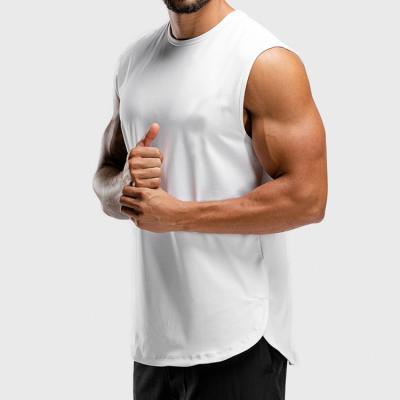 China Anti-pilling Designers Premium Customized Knit T-shirts 100% Cotton Spandex Fitness Men Sleeveless T-Shirts for sale