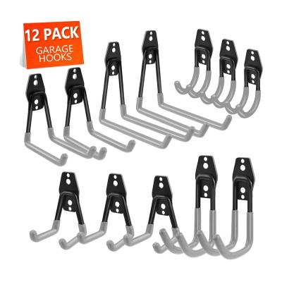 China Garage Storage Cheap Steel Hooks Double Hooks Machine Tools Snowboard Bike Hooks Heavy Duty Organizing Service Hook for sale