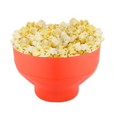 China Sustainable Price New Design Pop Suitable Maker Silicone Popcorn Bowl With Lip for sale