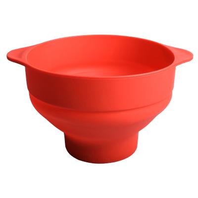 China Sustainable Customized Wholesale Microwave Popcorn Popper Silicone Bowl With Lid For Home Diy for sale