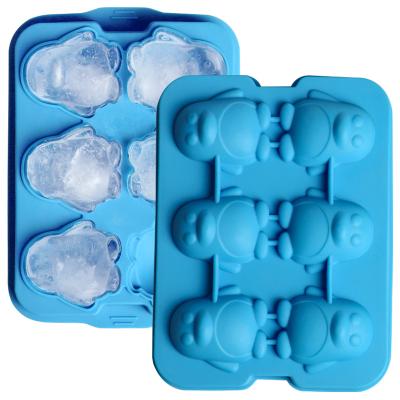 China Wholesale Viable High Quality Cute Penguin Design Animal Silicone Tray Ice Cube Mold for sale