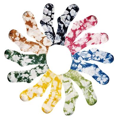 China Fashion Cotton Breathable Tie Dye Breathable Wholesale Bulk Socks For Men And Women for sale