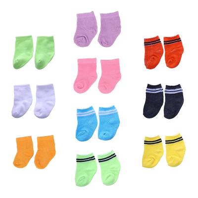 China Solid Color Socks For 18 Inch American Doll And 43cm Doll Accessories For Newborn Baby - Doll Clothes Kids Gifts Doll Knocks Doll Socks for sale