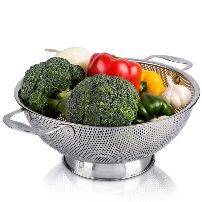 China Sustainable Professional Stainless Steel Strainer Microperforated Colander Kitchen Tools for sale