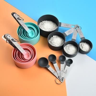 China Sustainable Plastic Small 8pcs Coffee Measurers And Cups Set Cooking Tools for sale