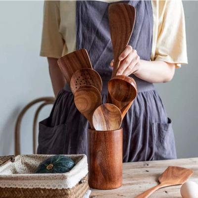 China Sustainable Cookware Wooden Utensil Set Wooden Spurtle For The Cook House Hold Products For The Kitchen for sale