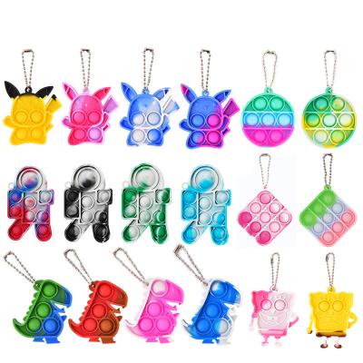 China Mini Stress Reliever Push Bubble Silicone Sensory Busy Person Toys New Design Silicone Key Chains Toy Toys for sale